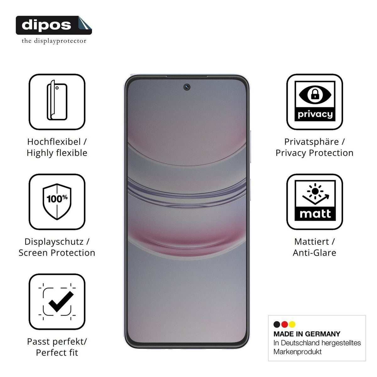 Full Cover Privacy Blickschutzfolie für Realme C73 (5)