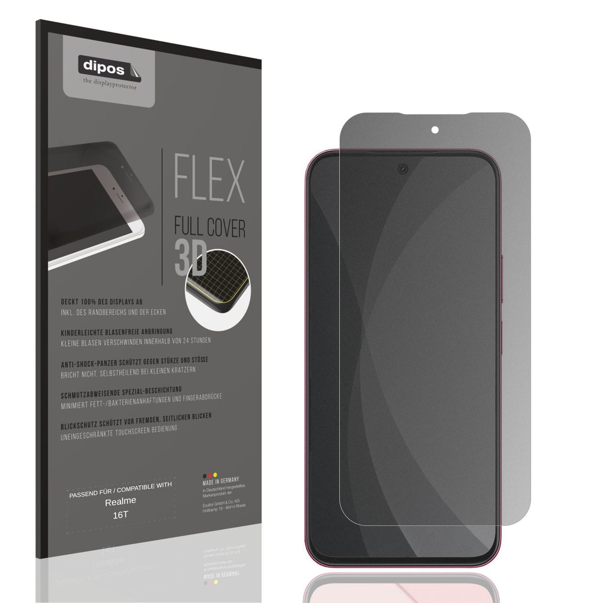 Full Cover Privacy Blickschutzfolie für Realme 16T (1)