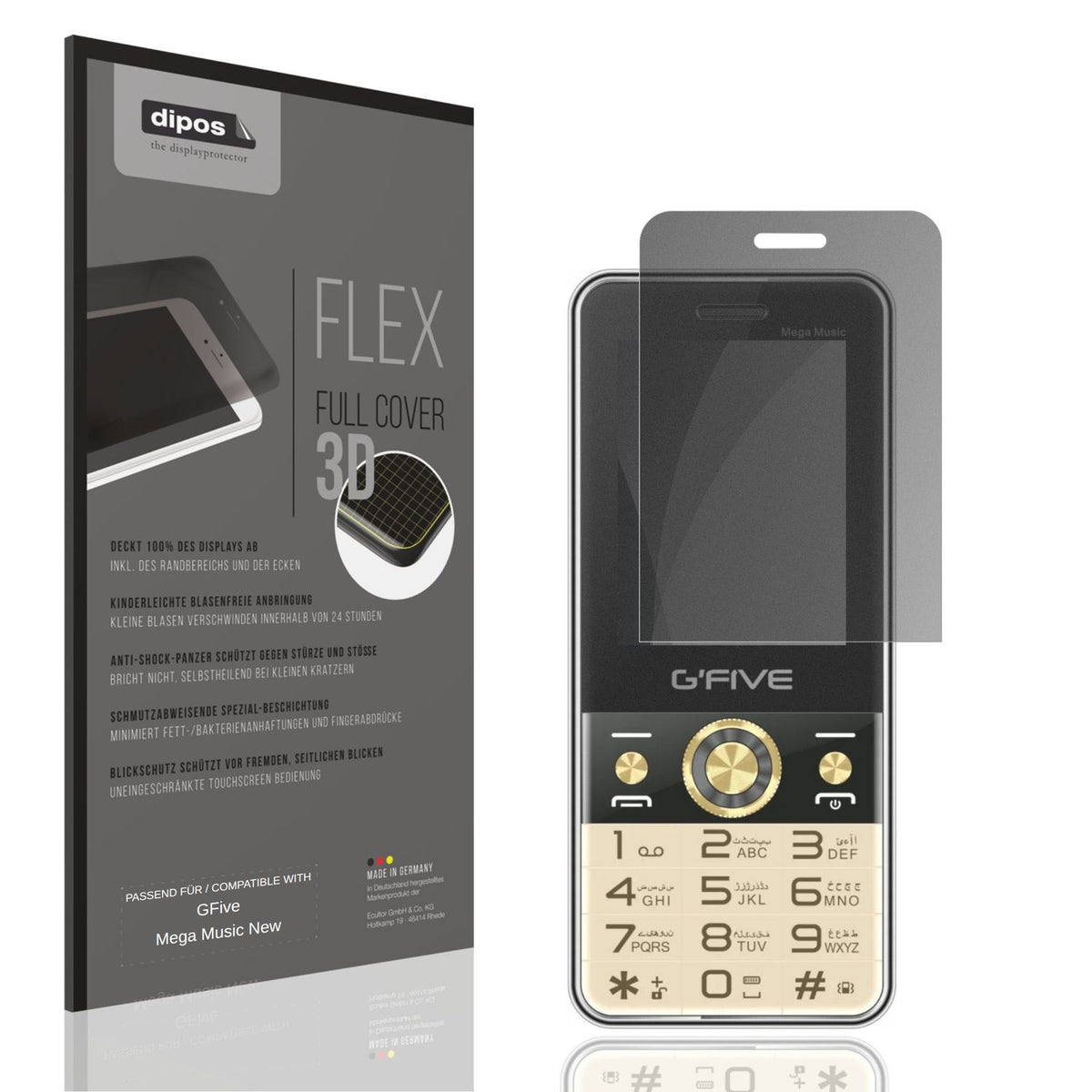 Full Cover Privacy Blickschutzfolie für GFive Mega (1)