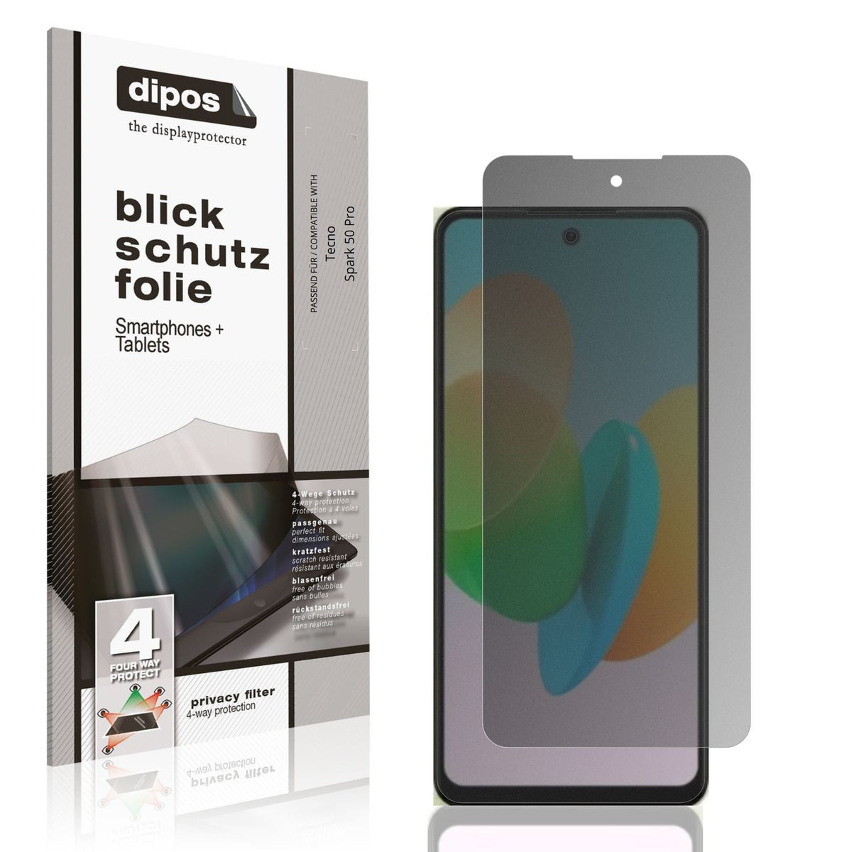 Blickschutzfolie für Tecno Spark 50 Pro matt Schut (1)