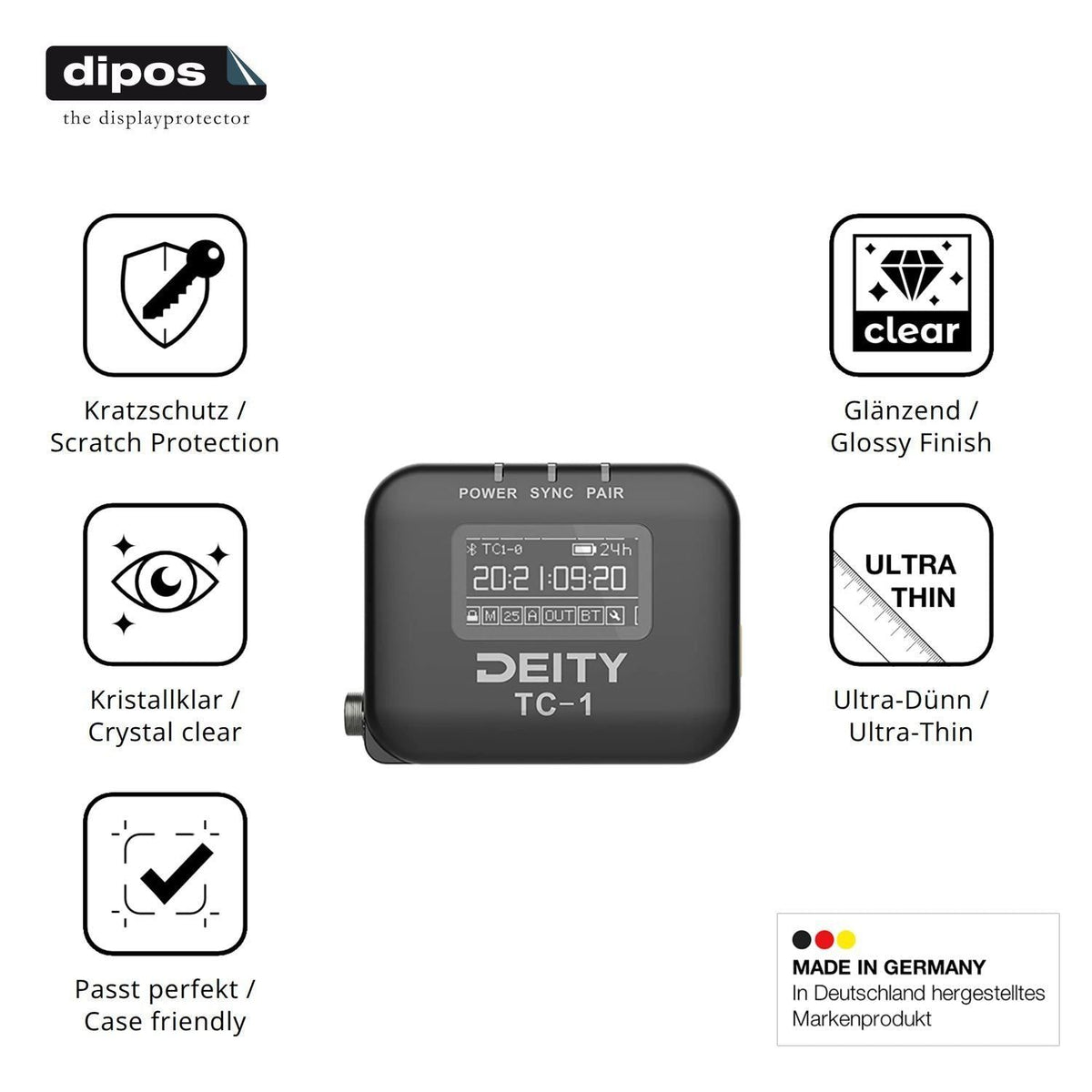 4x Schutzfolie klar für Deity TC-1 Display-Schutzf (7)