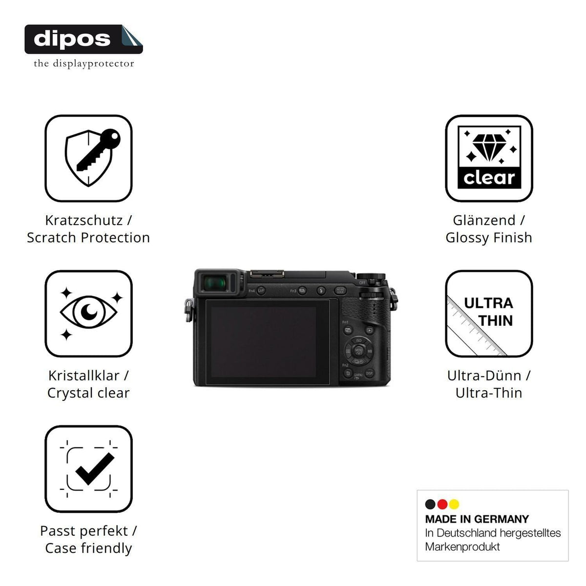 4x Schutzfolie klar für Panasonic Lumix GX-80 Disp (7)
