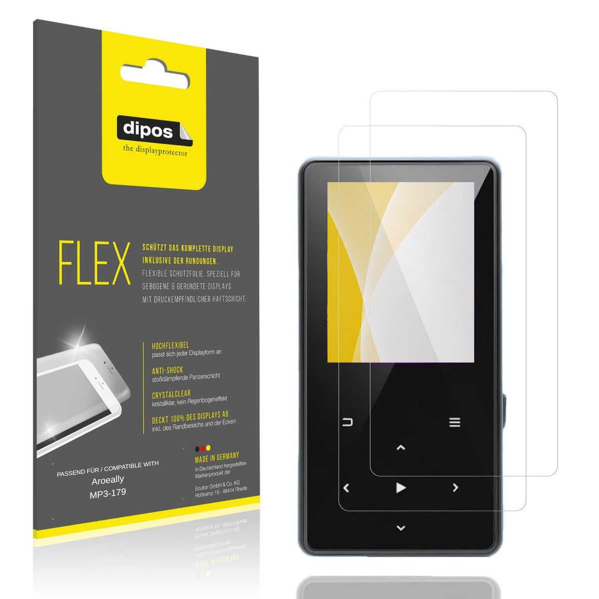 2x 3D Full Cover Schutzfolie für Aroeally MP3-179 (1)