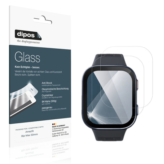 2x 9H Schutzfolie für Amazfit Bip Max 50mm Panzerf (1)