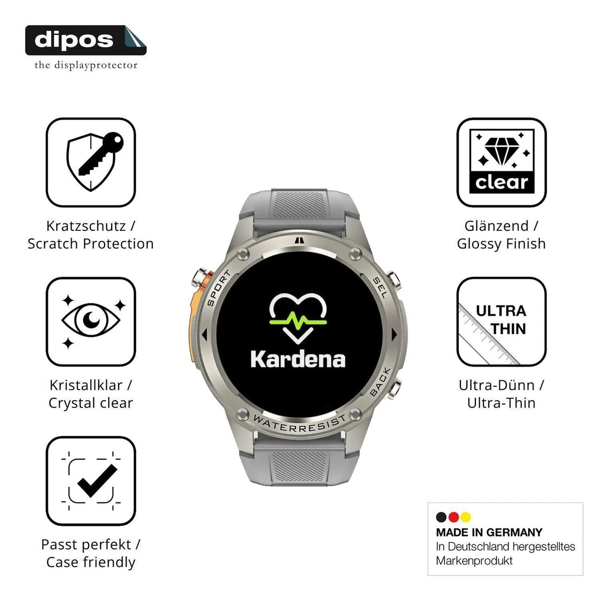 6x Schutzfolie klar für Kardena Care GPS Display-S (7)