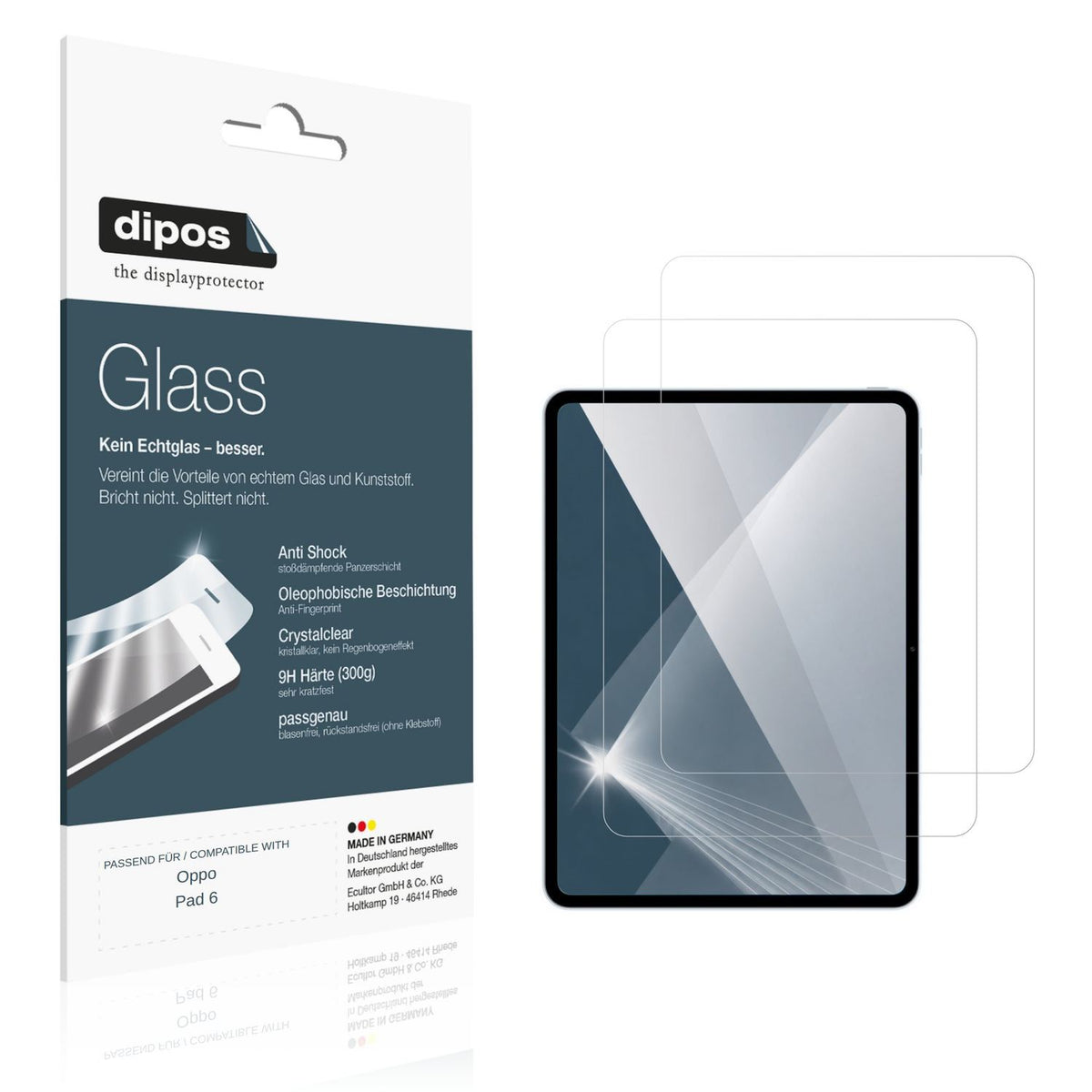 2x 9H Schutzfolie für Oppo Pad 6 Panzerfolie (1)