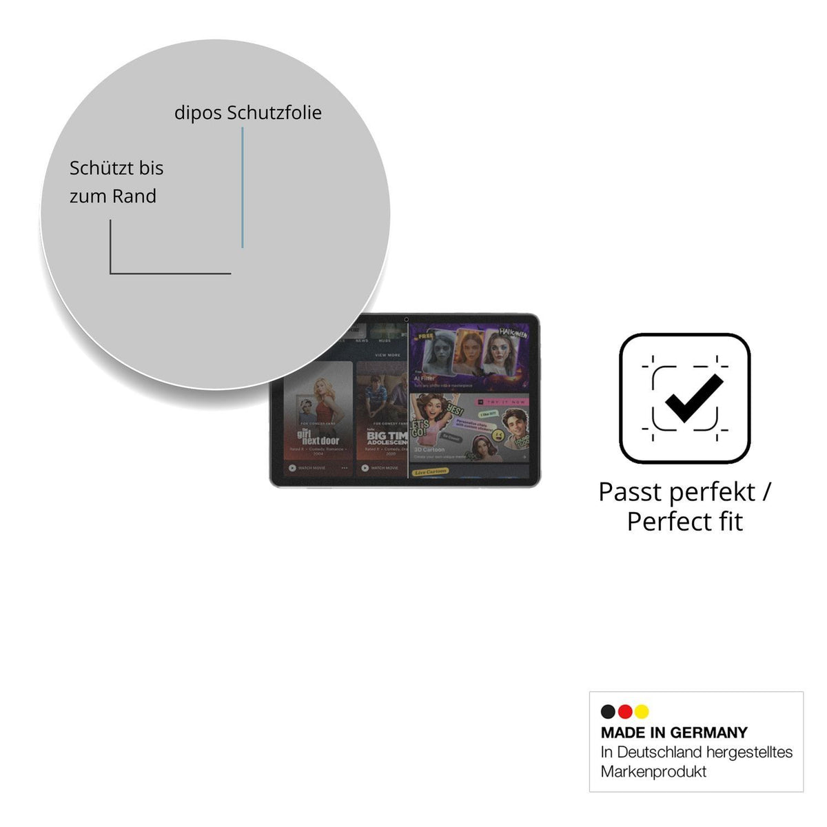 Blickschutzfolie für RebotAi D101 matt Schutzfolie (4)