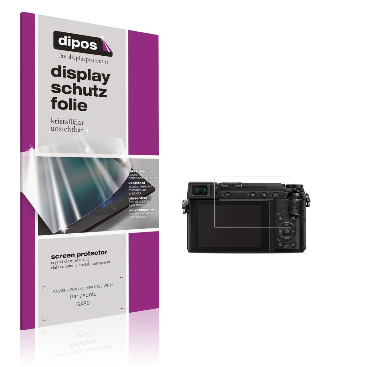 4x Schutzfolie klar für Panasonic GX80 Display-Sch (1)
