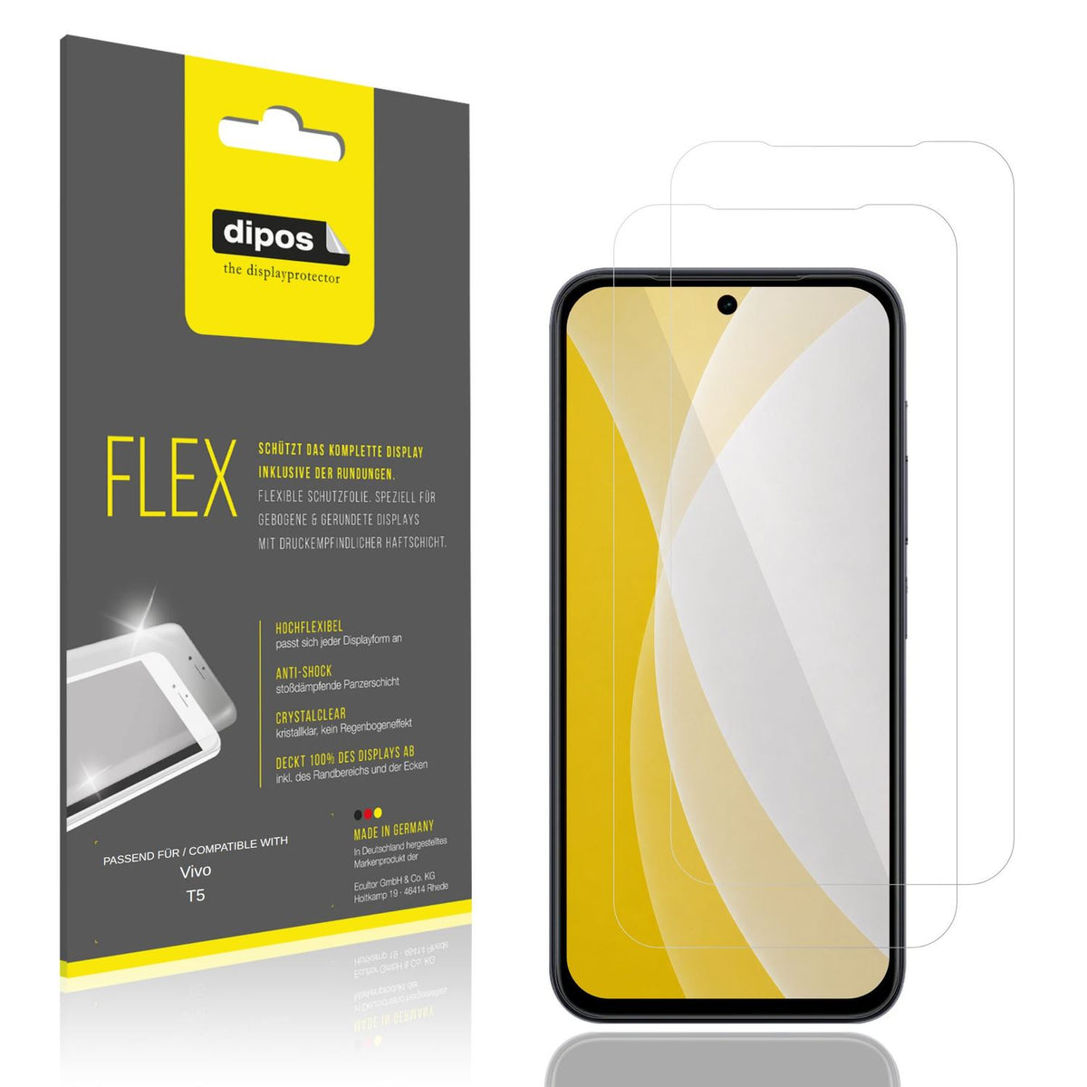 2x 3D Full Cover Schutzfolie für Vivo T5 (1)