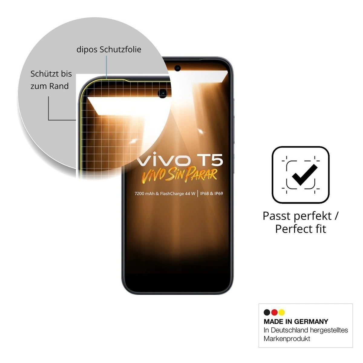 2x 3D Full Cover Schutzfolie für Vivo T5 (6)