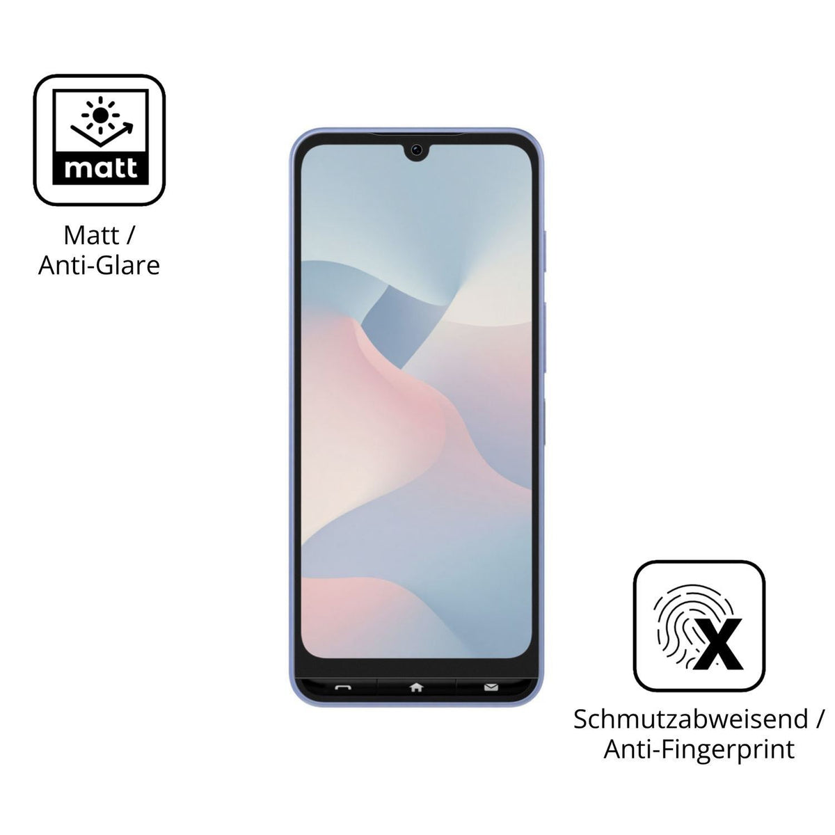 2x 9H Schutzfolie matt für ZTE Kantan Sumaho5 Panz (5)