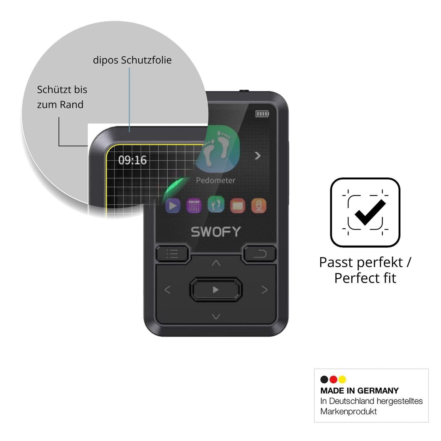 Blickschutzfolie für SWOFY M10 matt Schutzfolie Pr (4)