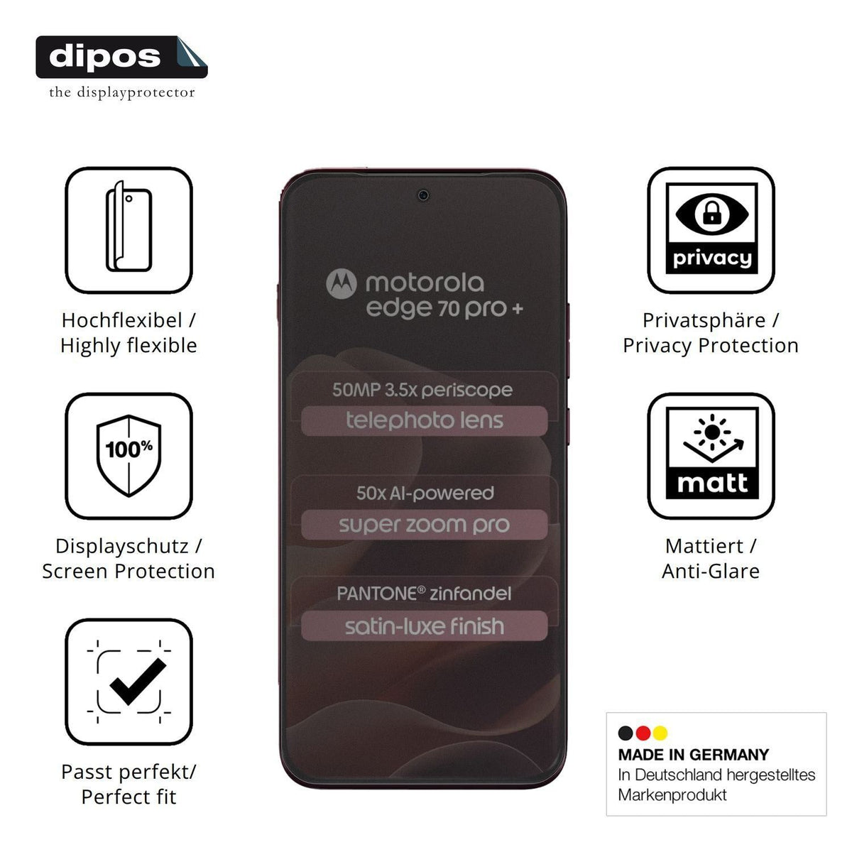 Full Cover Privacy Blickschutzfolie für Motorola E (5)
