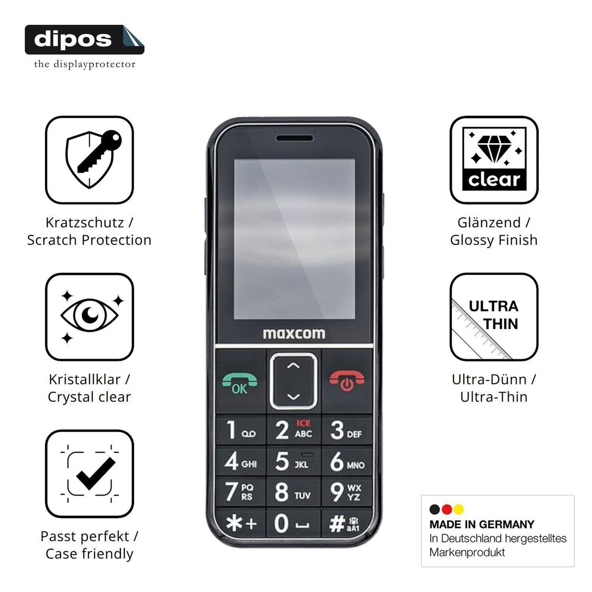 4x Schutzfolie klar für Maxcom MM735 Display-Schut (7)