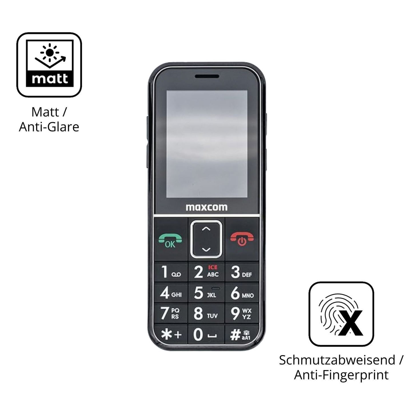 4x Schutzfolie matt für Maxcom MM735 Display-Schut (5)