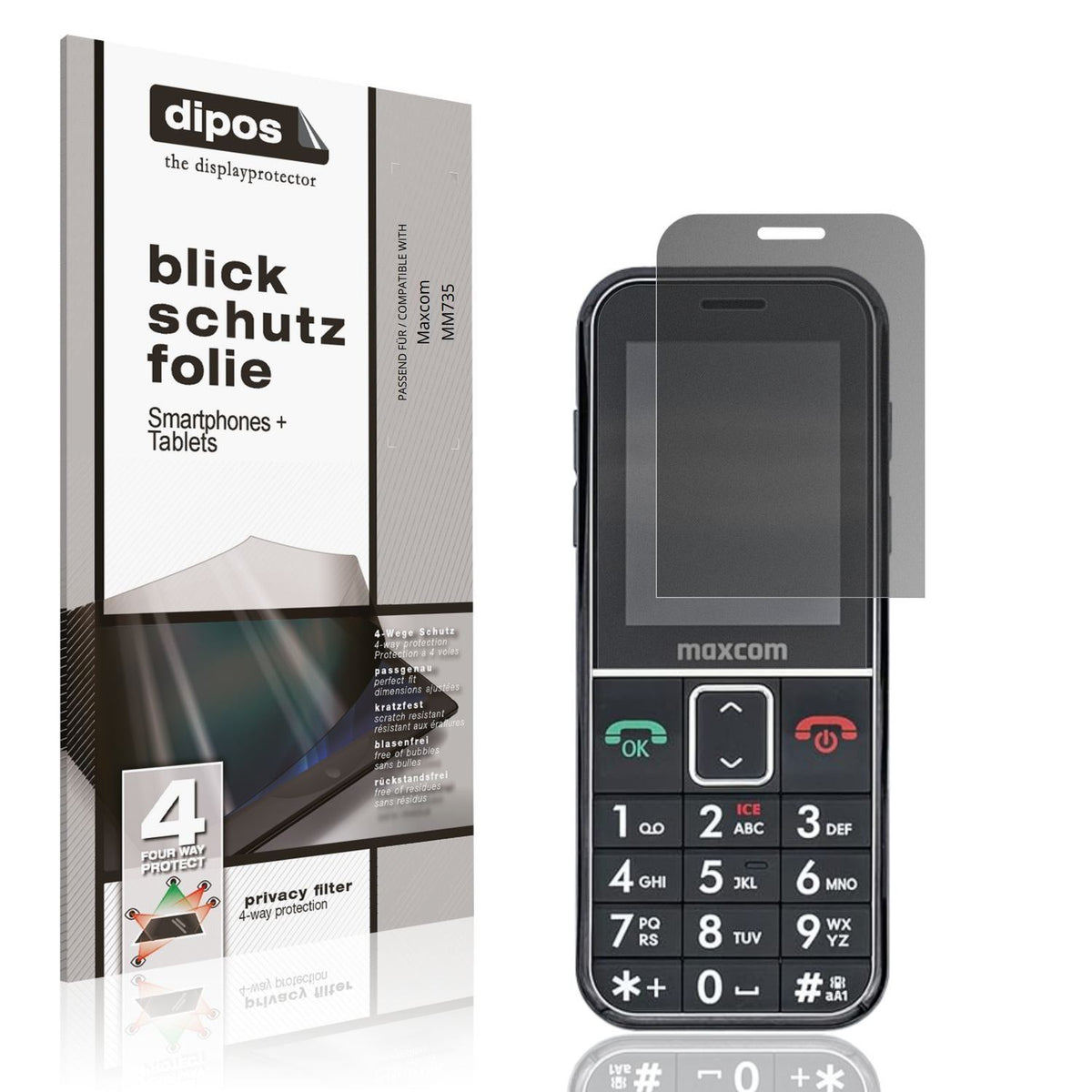 Blickschutzfolie für Maxcom MM735 matt Schutzfolie (1)