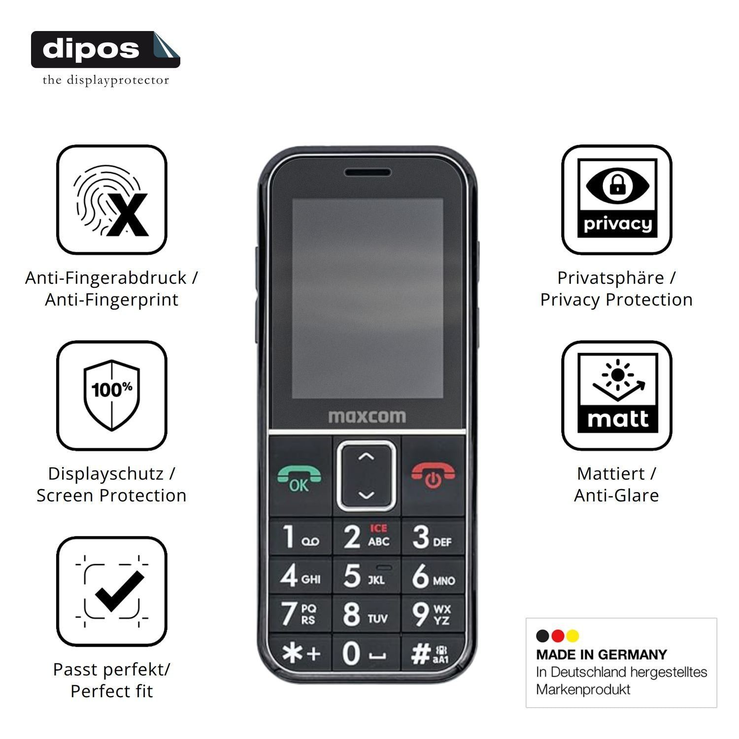 Blickschutzfolie für Maxcom MM735 matt Schutzfolie (5)