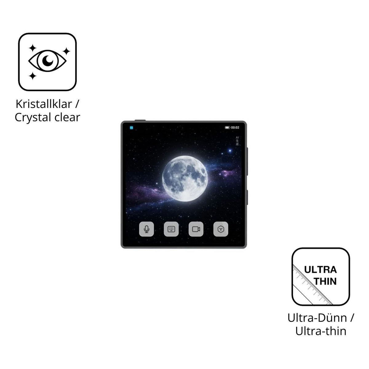 4x Schutzfolie klar für Coolpad Small Cube Display (5)