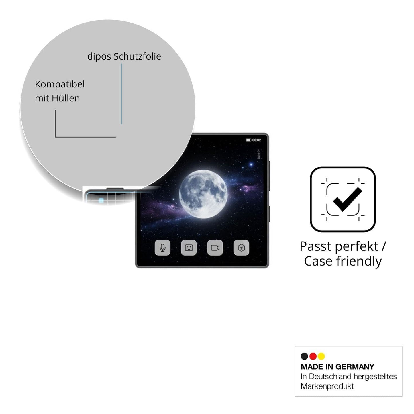 4x Schutzfolie klar für Coolpad Small Cube Display (6)