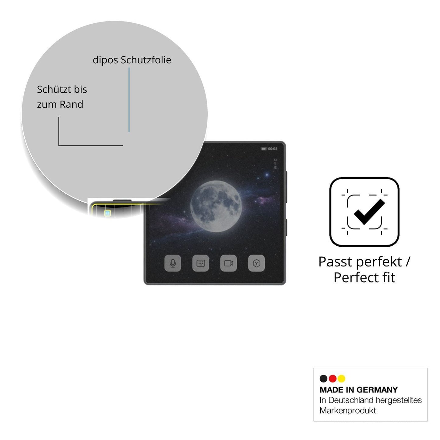 Blickschutzfolie für Coolpad Small Cube matt Schut (4)