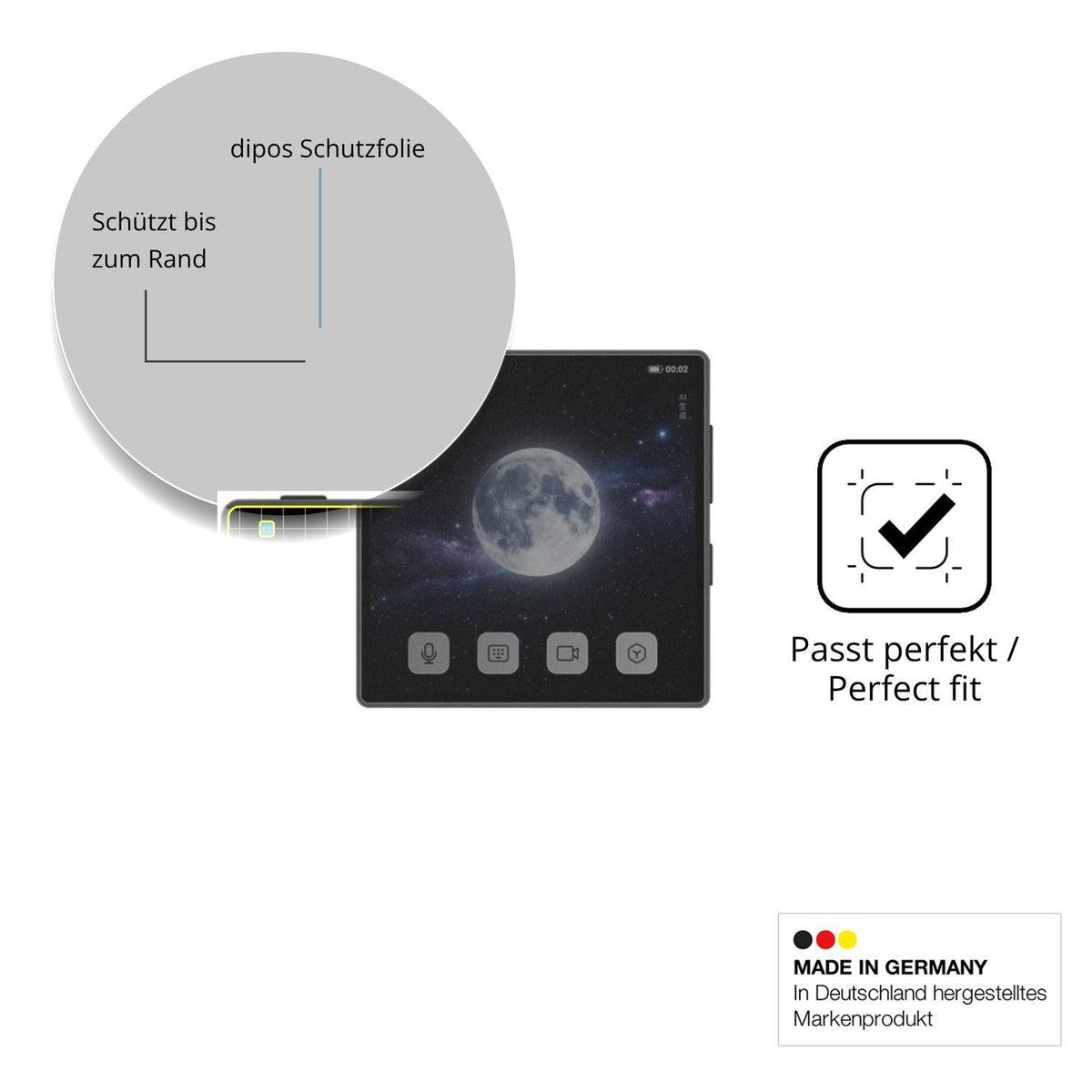 Blickschutzfolie für Coolpad Small Cube matt Schut (4)