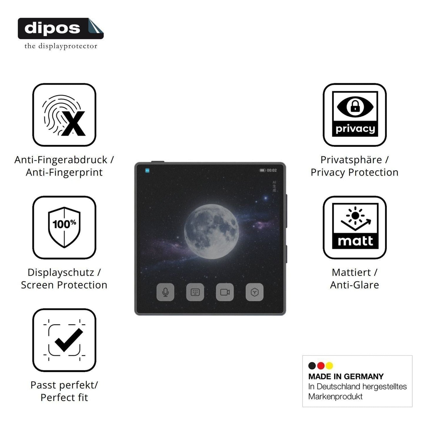 Blickschutzfolie für Coolpad Small Cube matt Schut (5)