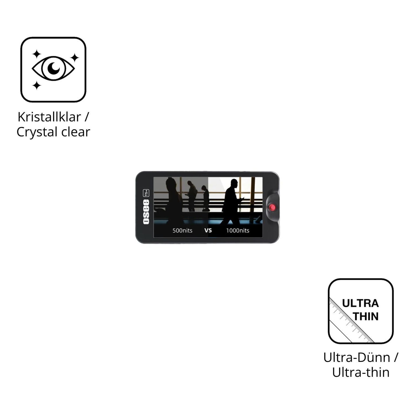 4x Schutzfolie klar für Osee T5 Plus Display-Schut (5)