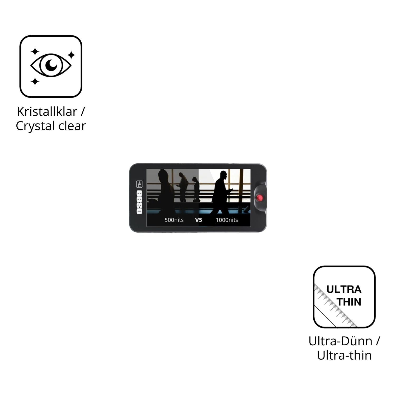4x Schutzfolie klar für Osee T5 Plus Display-Schut (5)