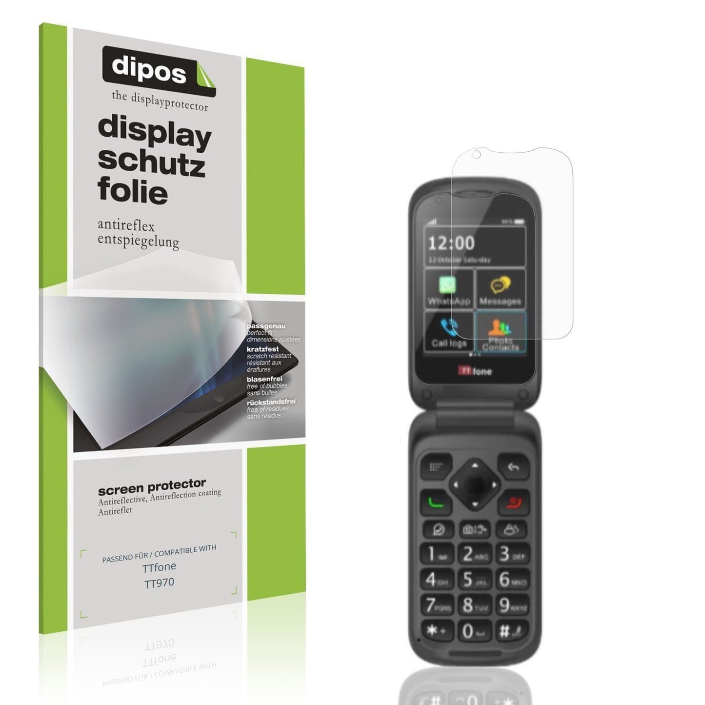 4x Schutzfolie matt für TTfone TT970 Display-Schut (1)