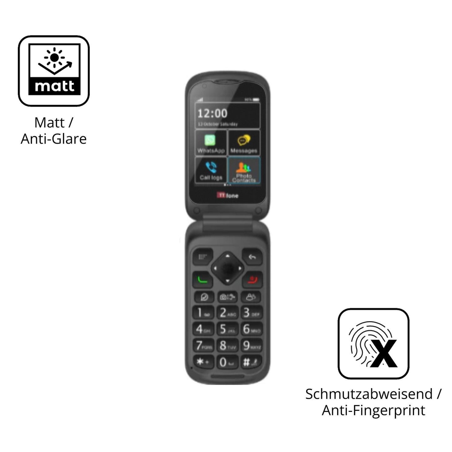 4x Schutzfolie matt für TTfone TT970 Display-Schut (5)