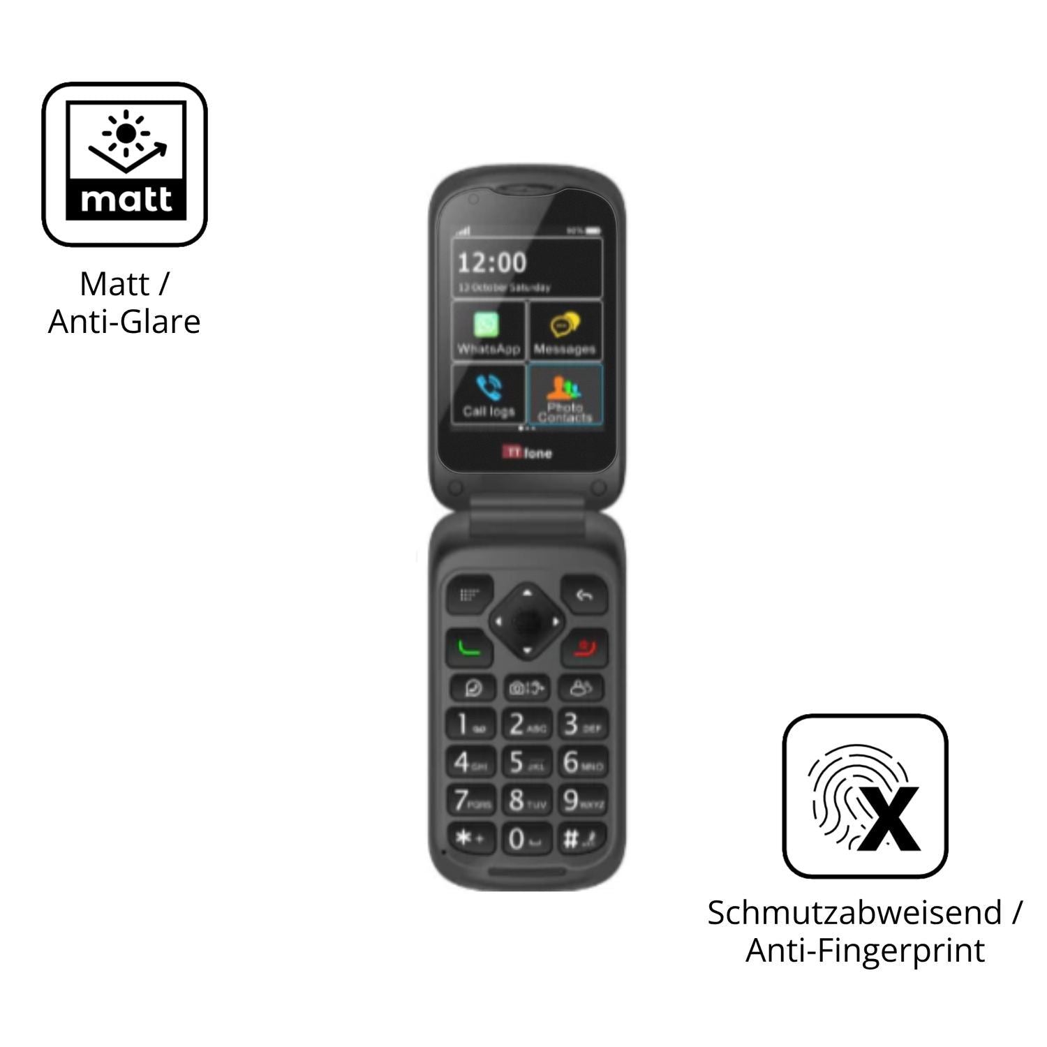 4x Schutzfolie matt für TTfone TT970 Display-Schut (5)