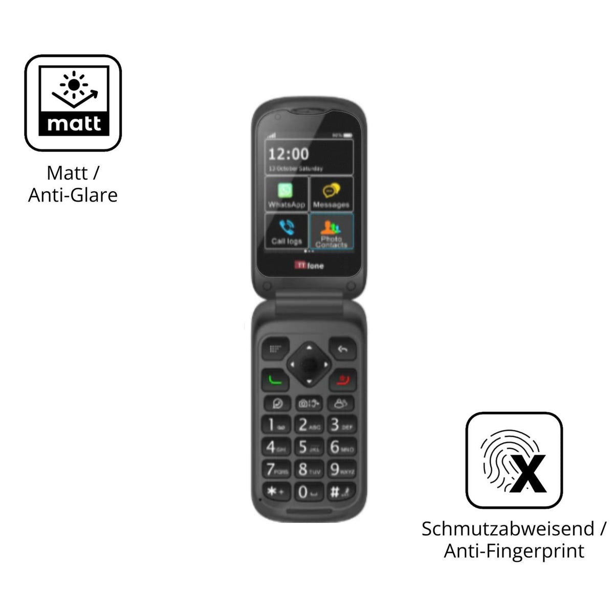 2x 9H Schutzfolie matt für TTfone TT970 Panzerfoli (5)