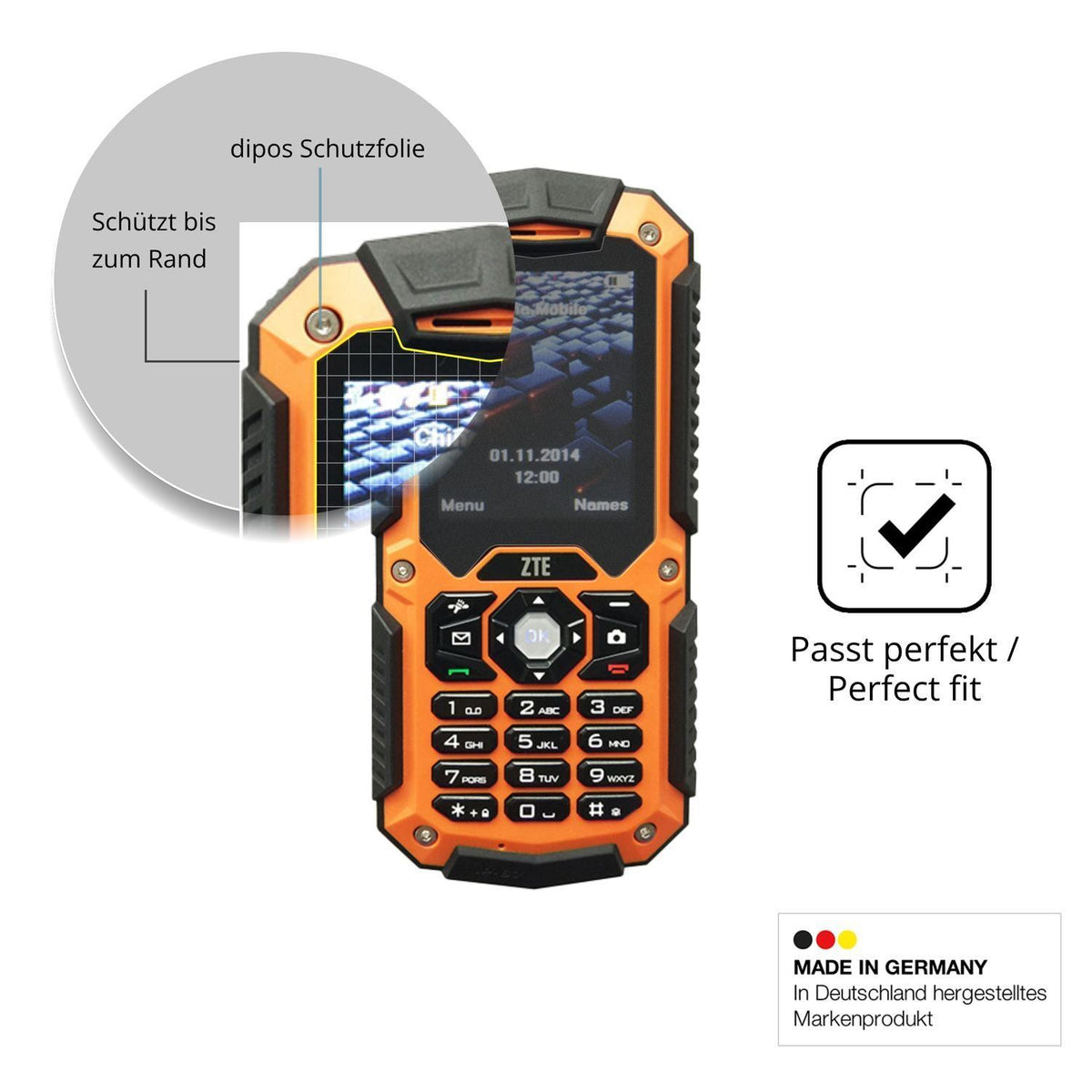Blickschutzfolie für ZTE R28 matt Schutzfolie Priv (4)