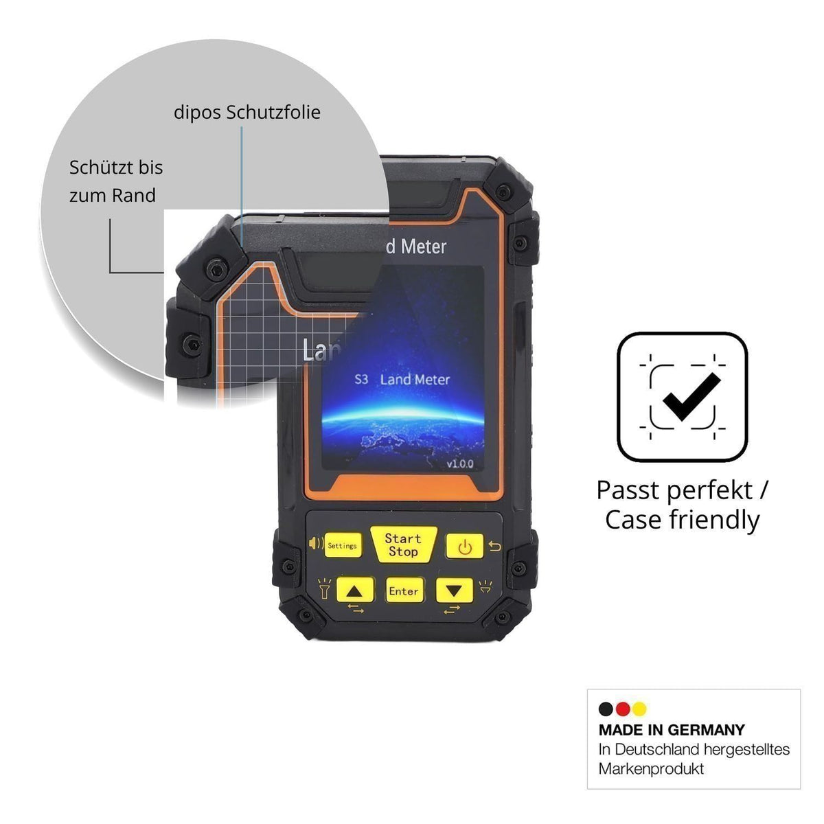 2x 9H Schutzfolie für Fockety S3 GPS-Landmessgerät (6)