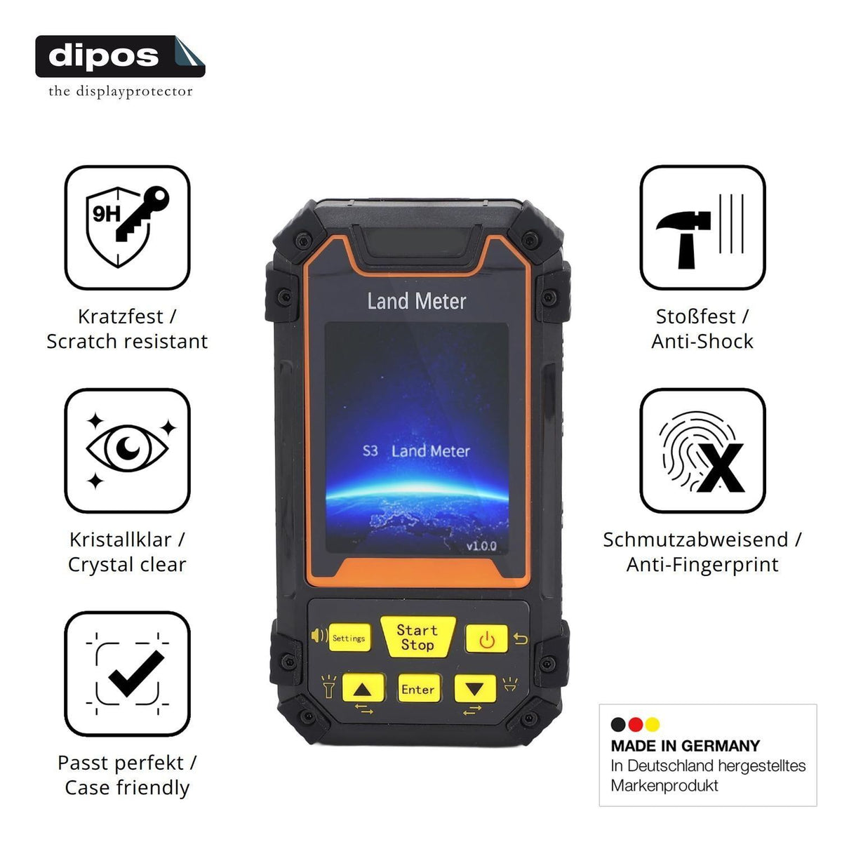 2x 9H Schutzfolie für Fockety S3 GPS-Landmessgerät (7)