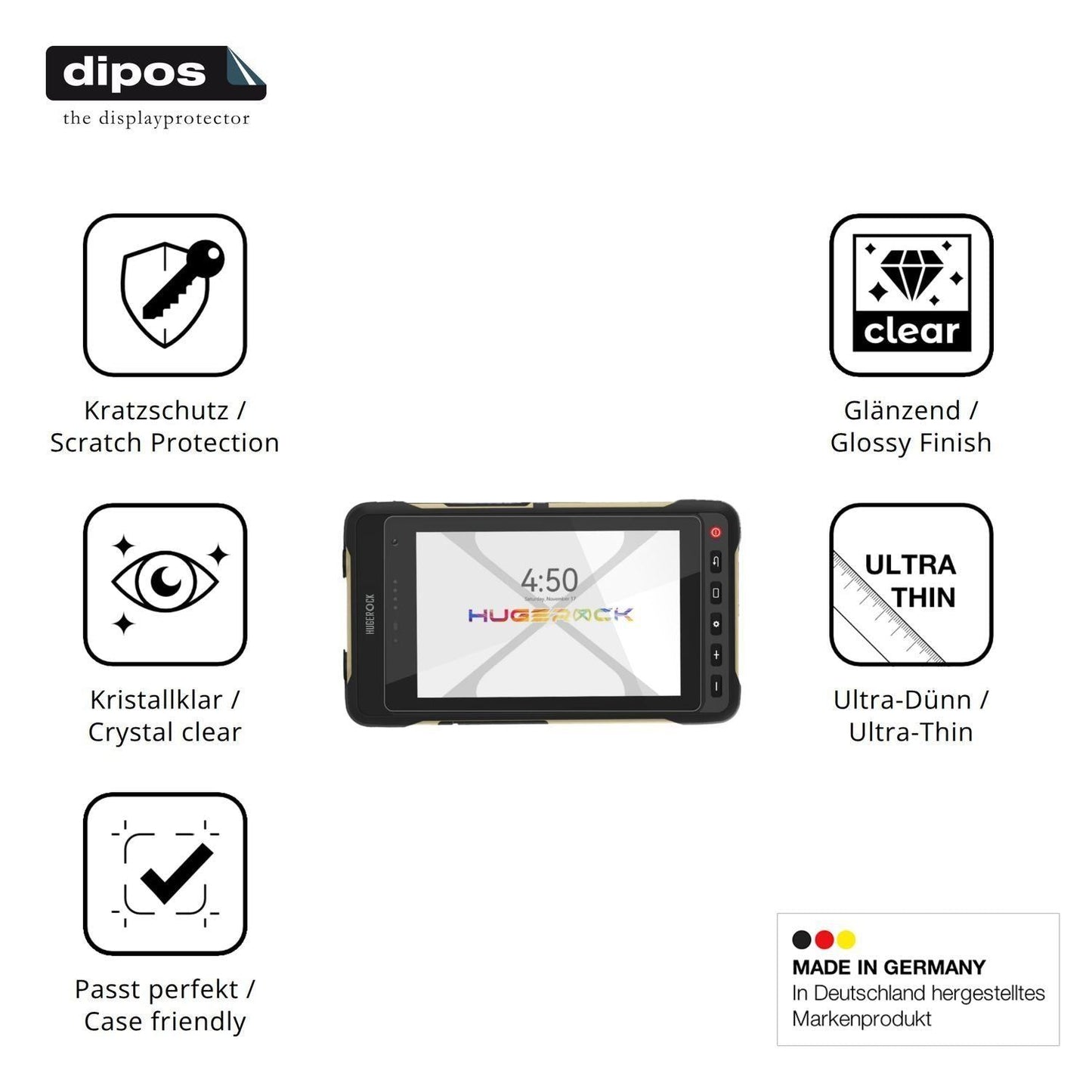 2x Schutzfolie klar für Hugerock X70 Display-Schut (7)