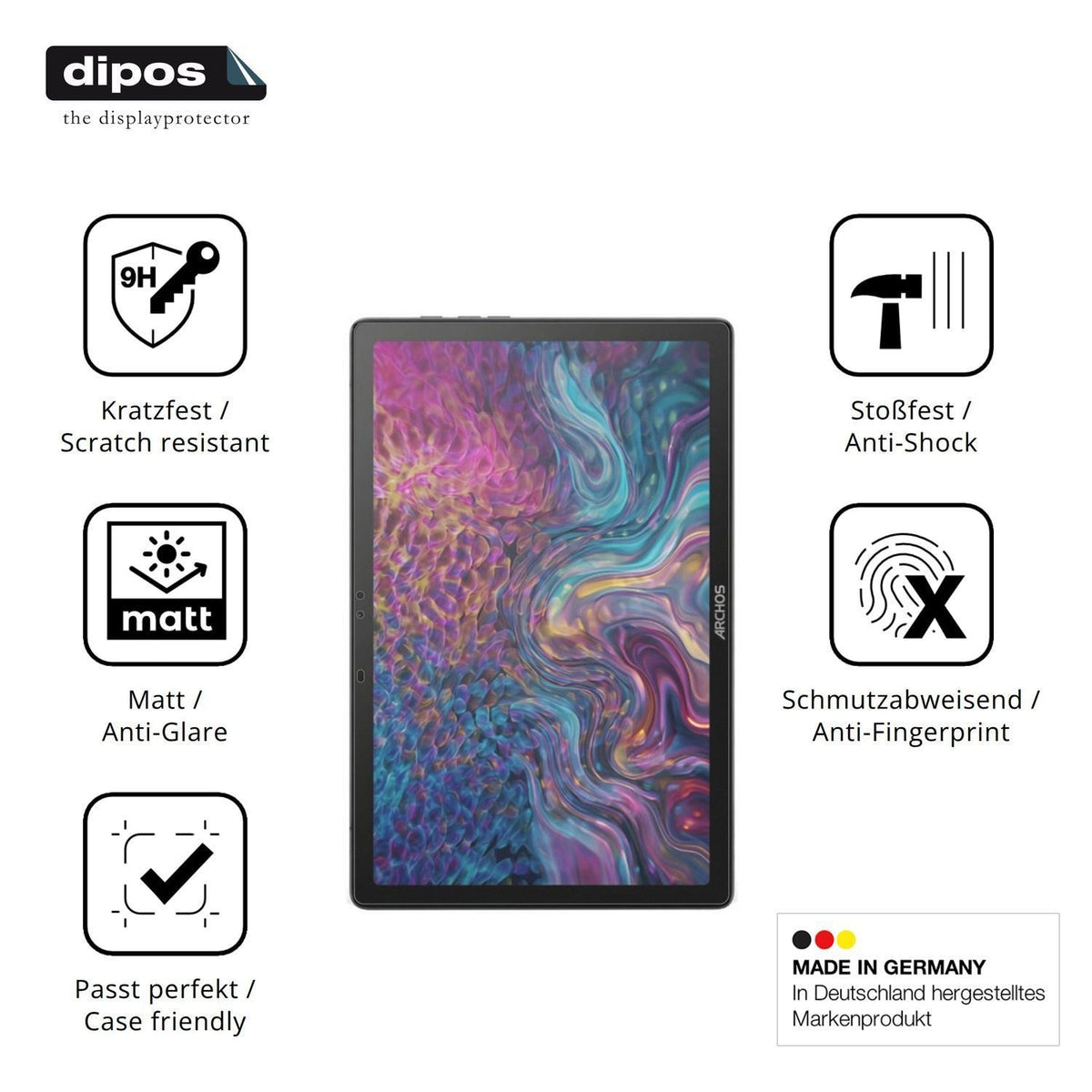 2x 9H Schutzfolie matt für Archos T105 FHD 4G Panz (7)