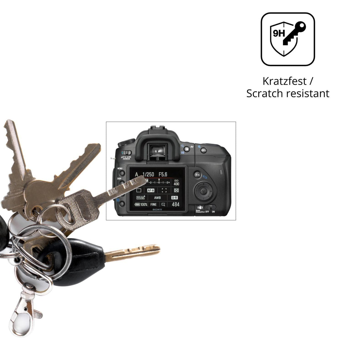 2x 9H Schutzfolie für Sony DSLR-A200 Panzerfolie (3)