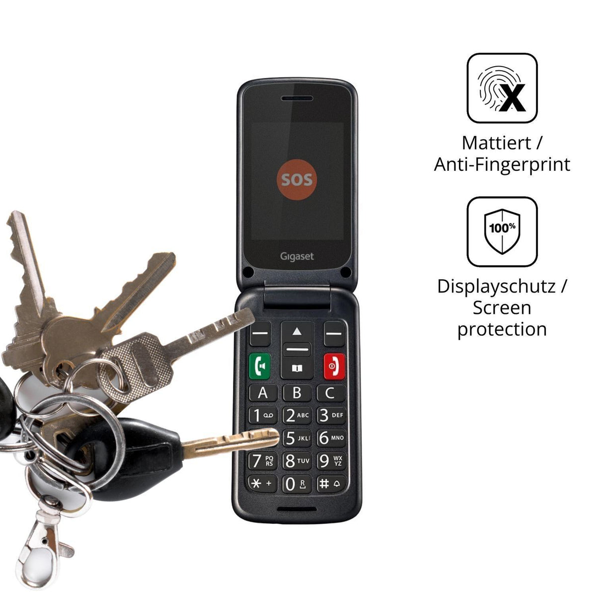 Blickschutzfolie für Gigaset GL590 matt Schutzfoli (3)