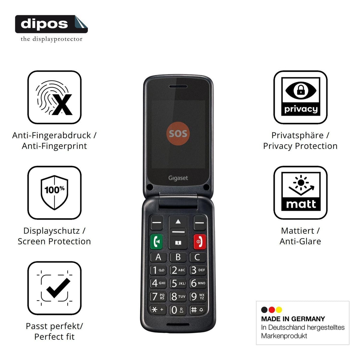Blickschutzfolie für Gigaset GL590 matt Schutzfoli (5)