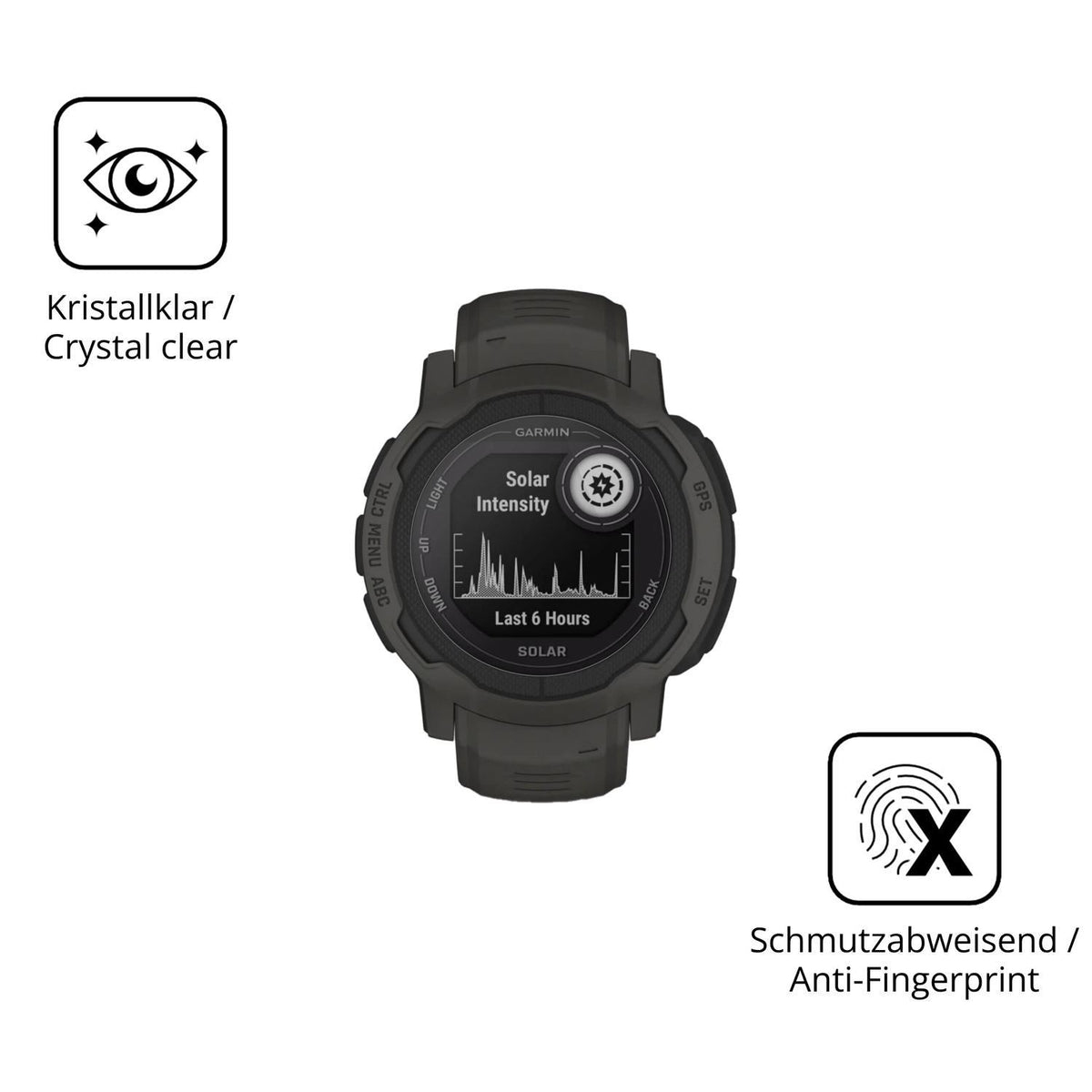 2x 9H Schutzfolie für Garmin Instinct 2 Solar Panz (5)