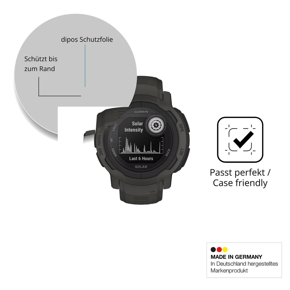 2x 9H Schutzfolie für Garmin Instinct 2 Solar Panz (6)