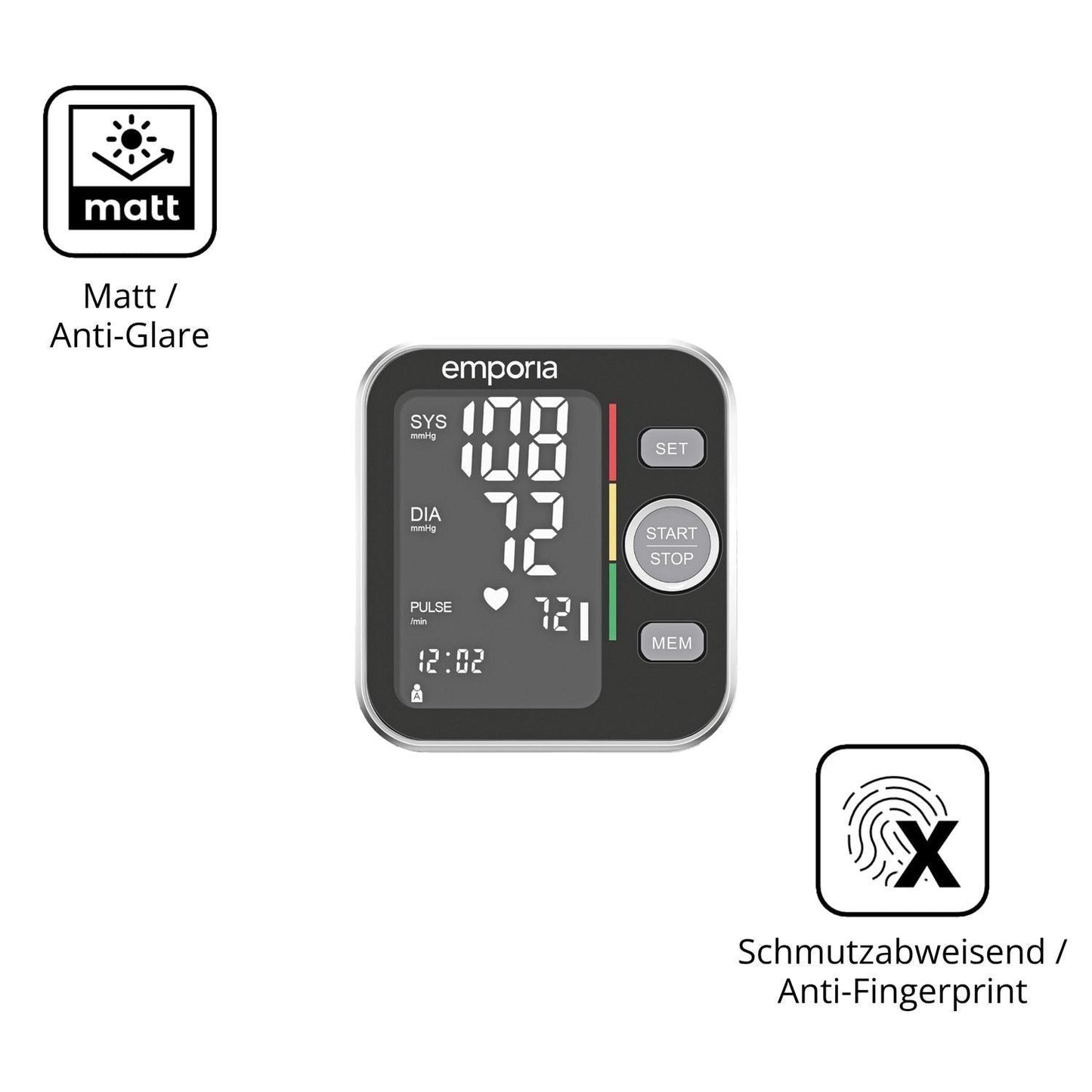 4x Schutzfolie matt für Emporia BPM-V20 Display-Sc (5)