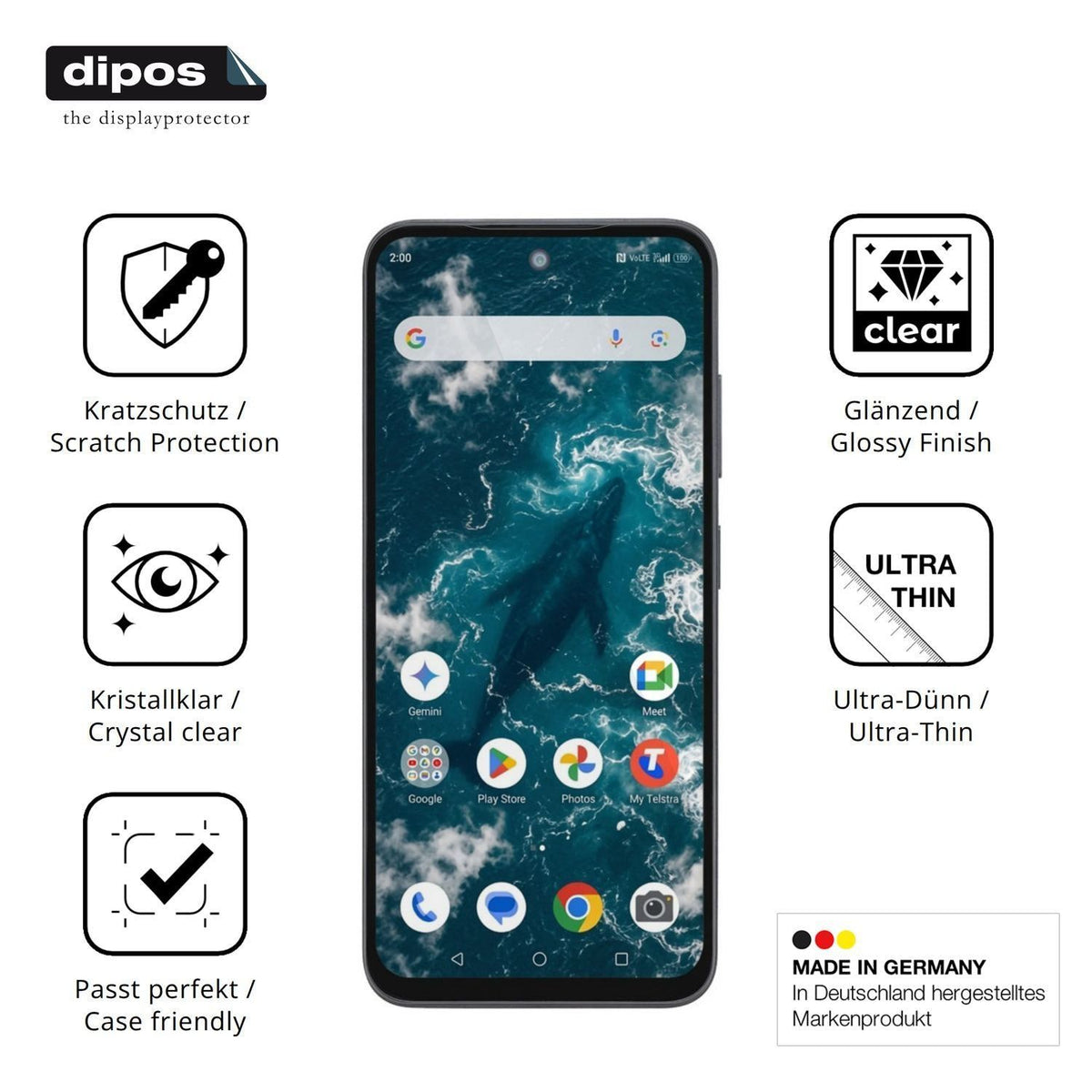 4x Schutzfolie klar für Telstra T-Elite 2 5G Displ (7)