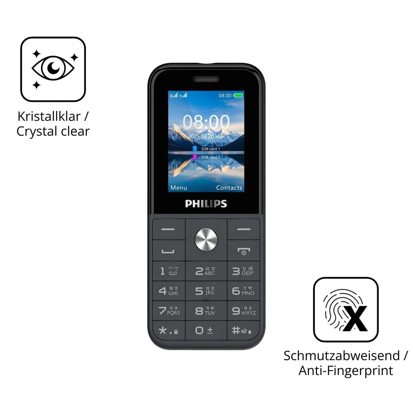 2x 9H Schutzfolie für Philips E2102 Panzerfolie (5)