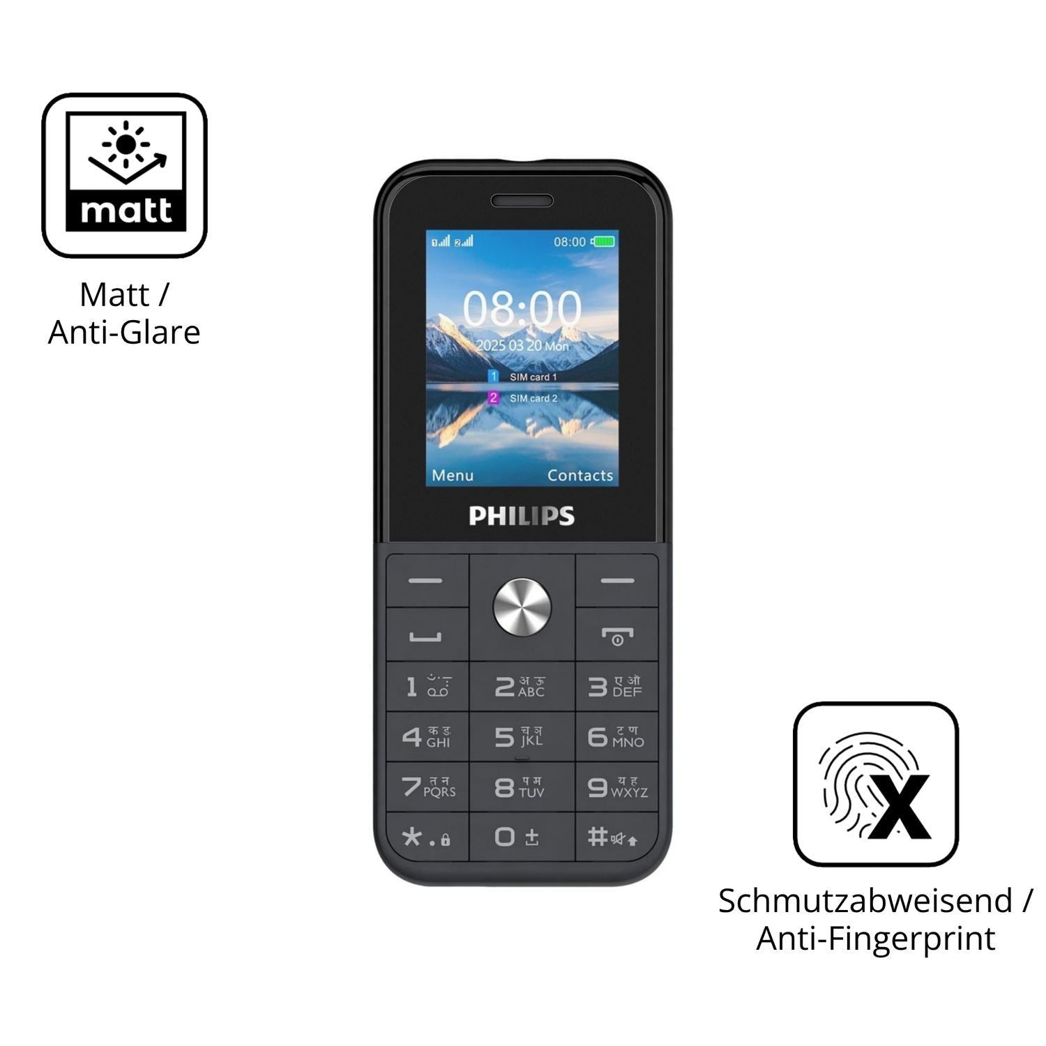 2x 9H Schutzfolie matt für Philips E2102 Panzerfol (5)