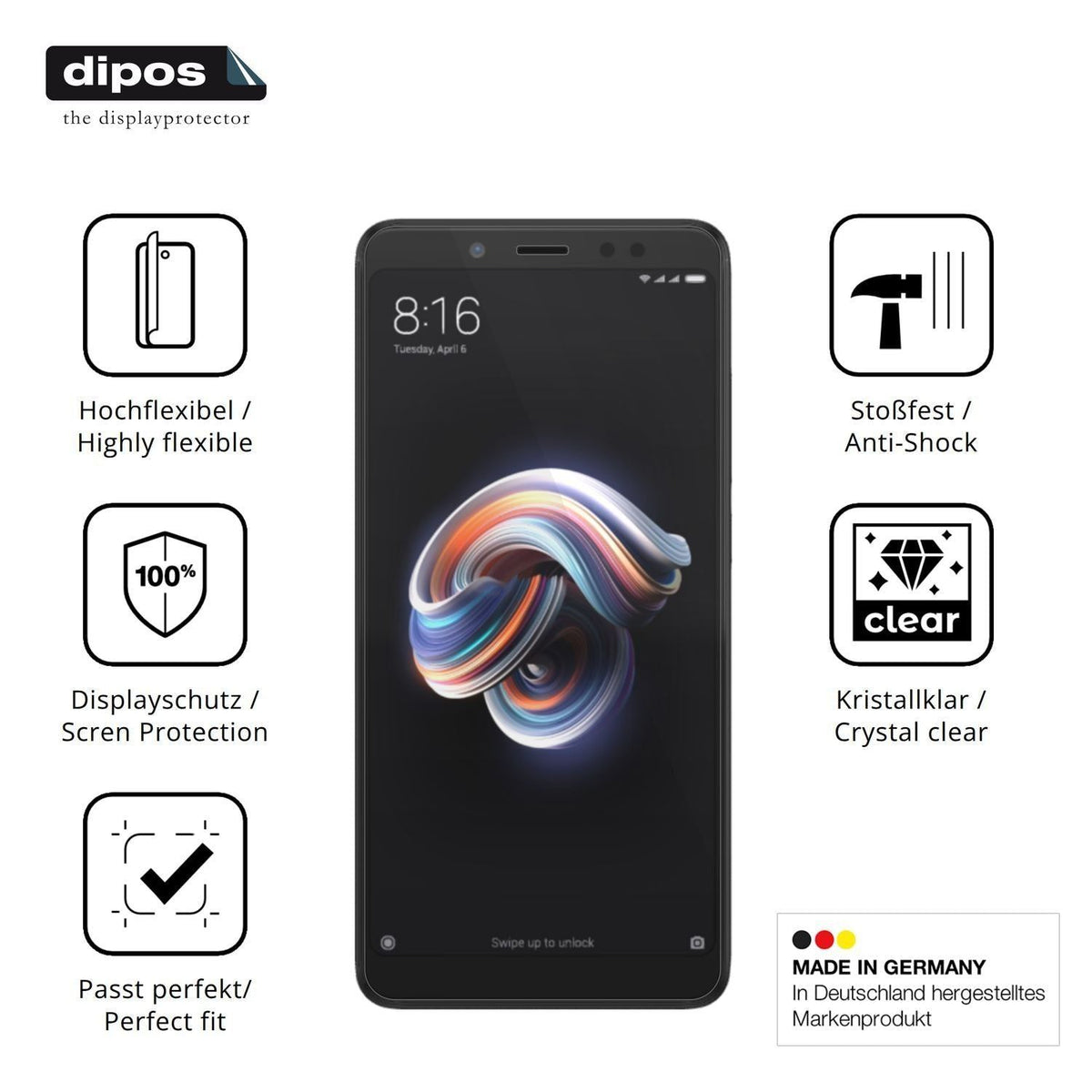 2x 3D Full Cover Schutzfolie für Xiaomi Redmi Note (7)