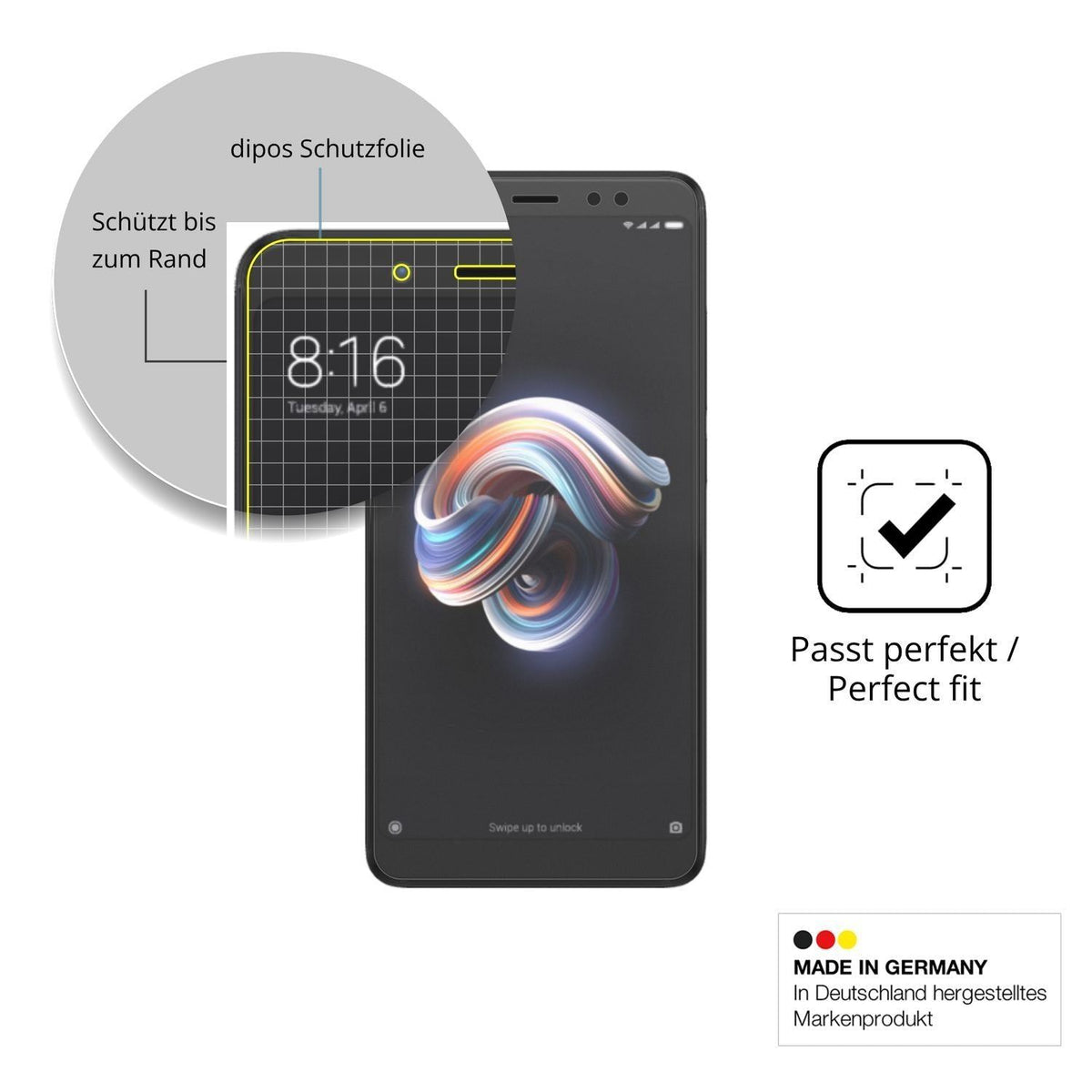 2x Full Cover Schutzfolie matt für Xiaomi Redmi No (6)