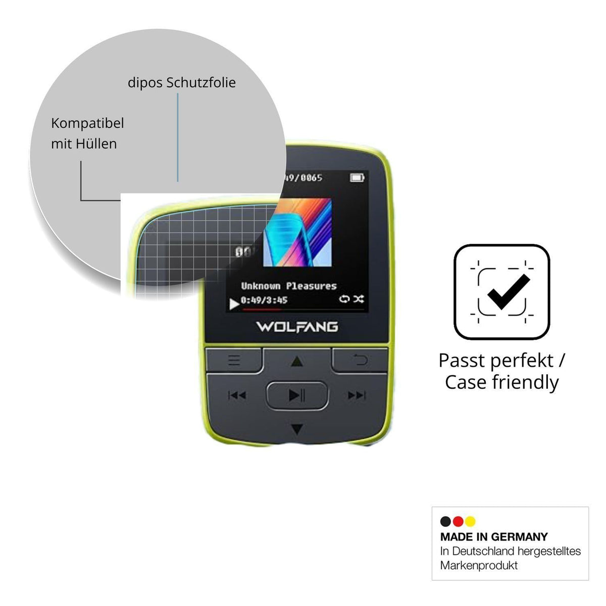 4x Schutzfolie klar für WOLFANG WMP01 MP3-Player D (6)