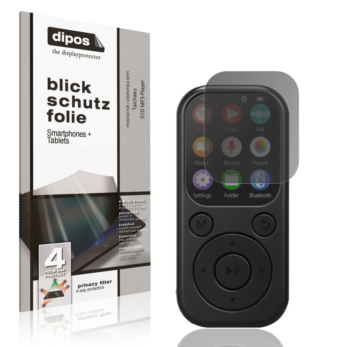 Blickschutzfolie für Taichaeu 01D MP3-Player matt  (1)
